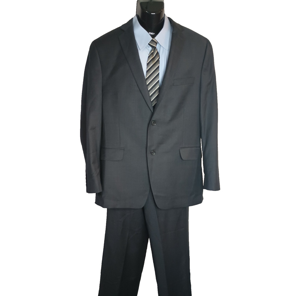 ALFANI Men's Grey Slim Fit 100% Wool Suit Jacket & Pants Size 44R / 38W M008